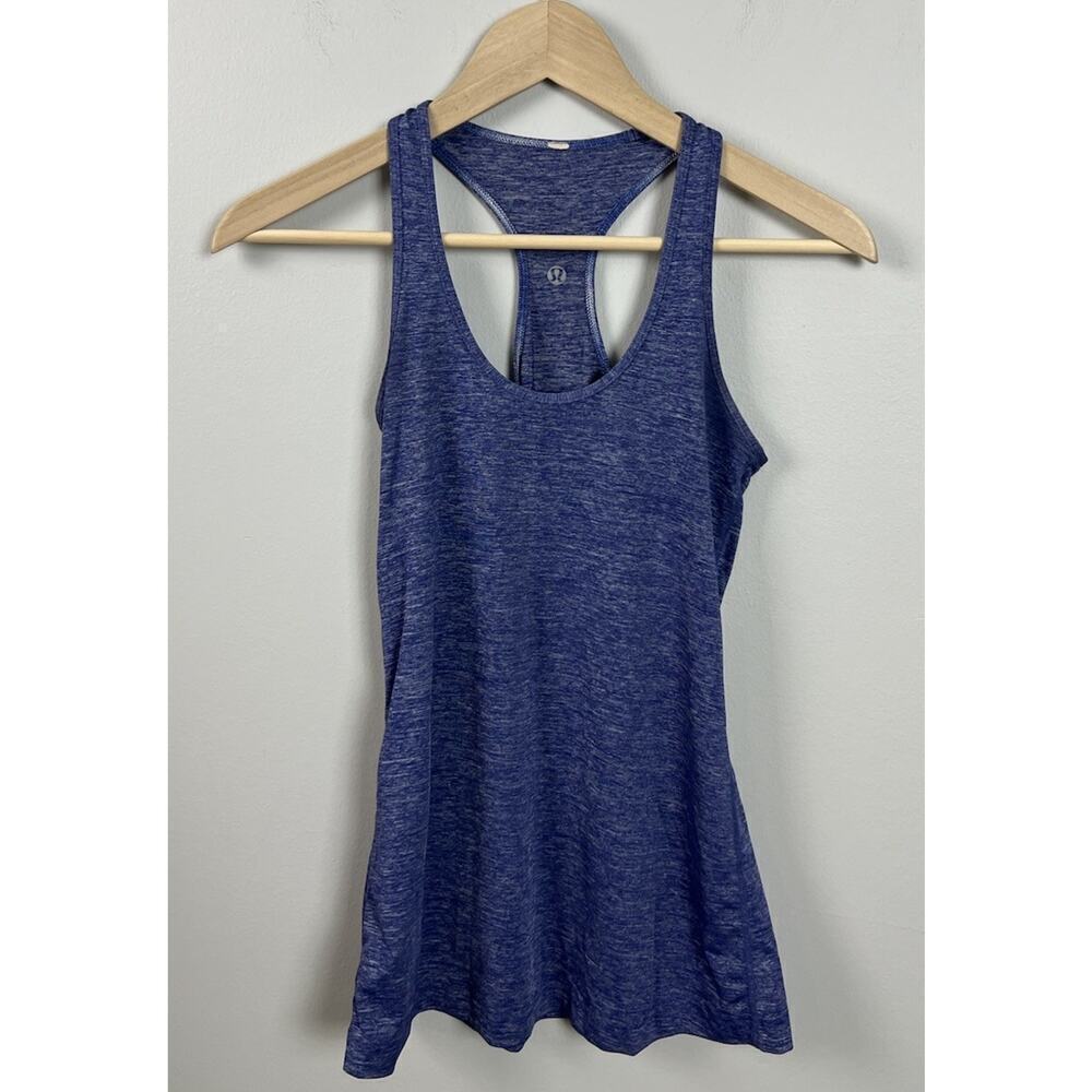 Lululemon Cool Racerback Luxtreme Tank Women's Heathered Royalty Blue Size 6 Wms